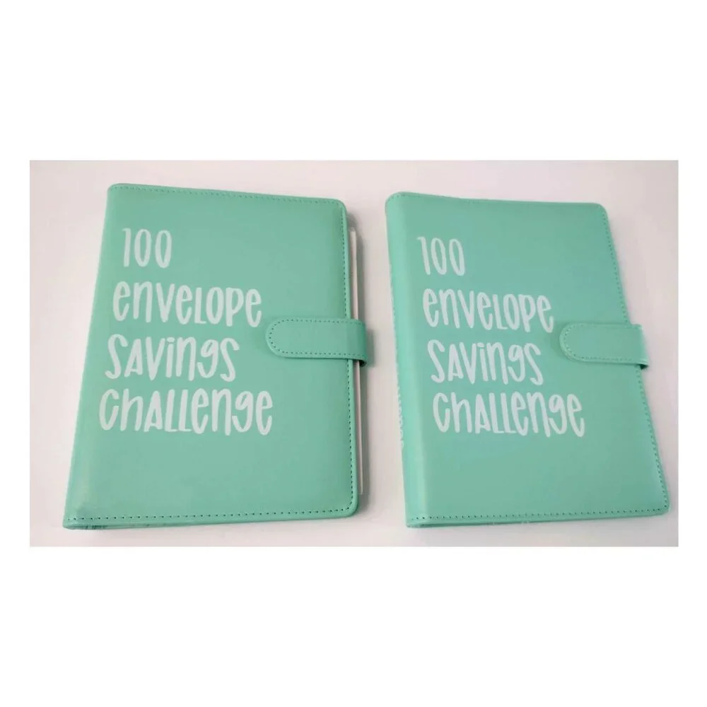 2 pack 100 Envelope Challenge Binder Save $5050 Goals 100 Day Savings Mint